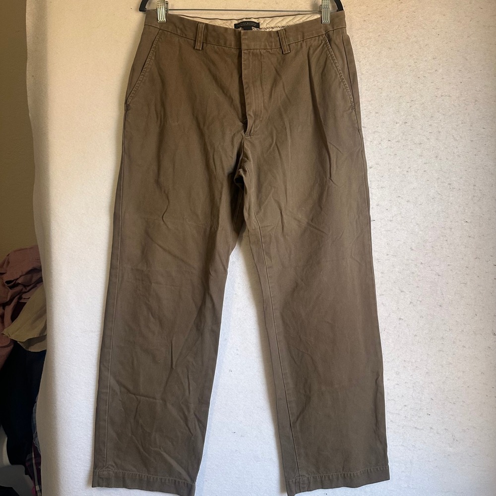 Banana Republic Relaxed Fit Dawson Chino Pants Mens 33x32 Brown Cotton Trousers